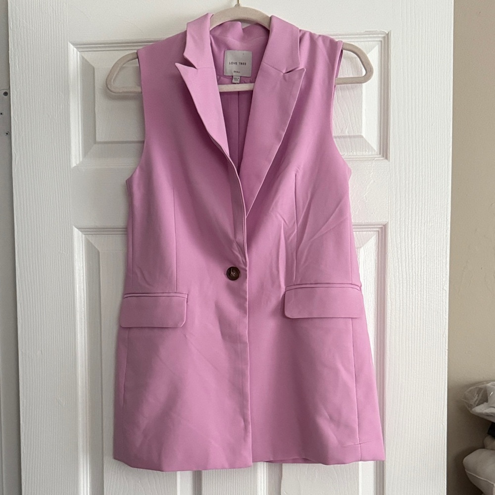Love Tree Lavender Sleeveless Blazer Vest